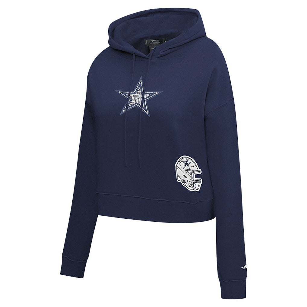 Pro Standard Women's Jeweled Cropped Pullover Hoodie - Dallas Cowboys Hoodies