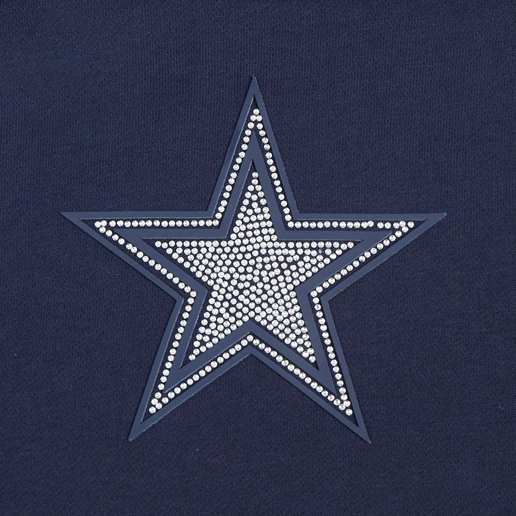 Pro Standard Women's Jeweled Cropped Pullover Hoodie - Dallas Cowboys Hoodies