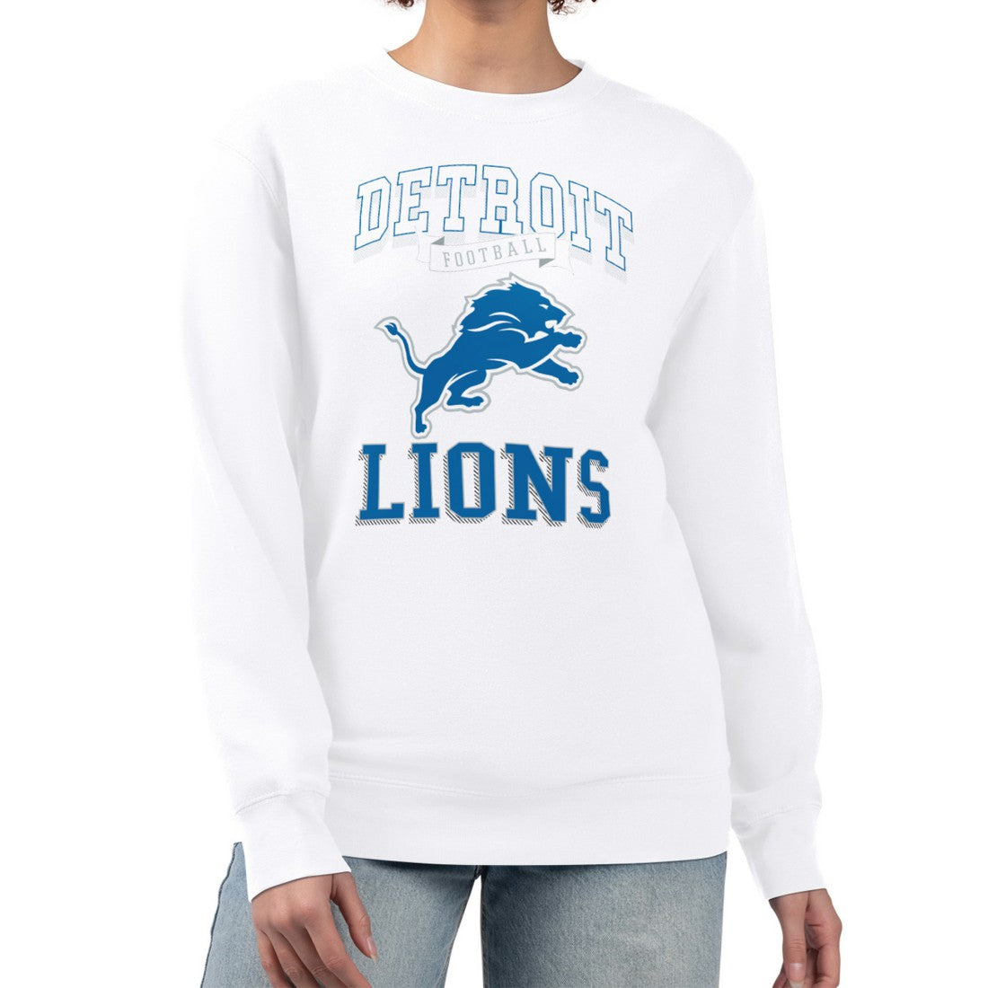 G-III 4Her by Carl Banks Women's Team Logo Graphic Tri-Blend Pullover Sweatshirt - Detroit Lions Pullover