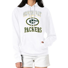 G-III 4Her by Carl Banks Women's Team Logo Graphic Fleece Tri-Blend Pullover Hoodie - Green Bay Packers Hoodies