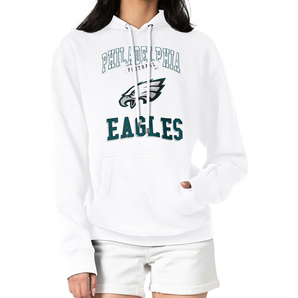 G-III 4Her by Carl Banks Women's Team Logo Graphic Fleece Tri-Blend Pullover Hoodie - Philadelphia Eagles Hoodies