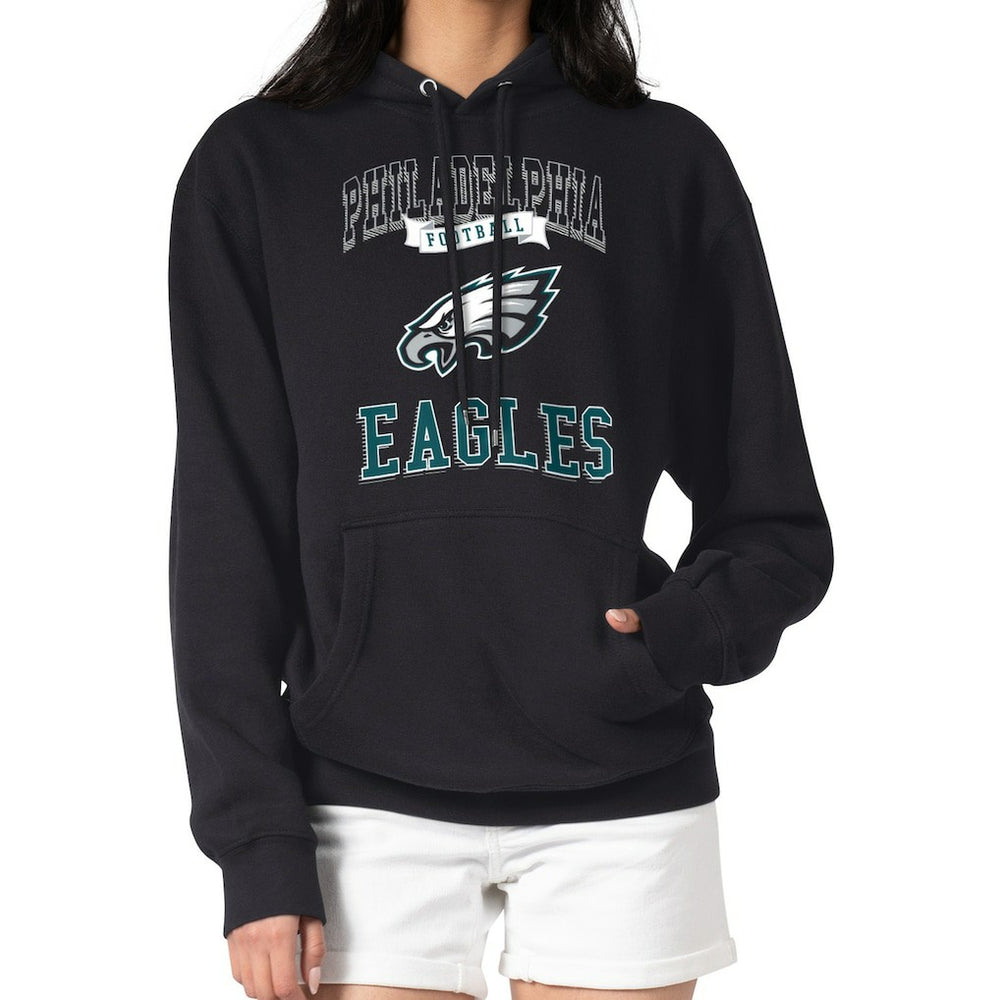 G-III 4Her by Carl Banks Women's Team Logo Graphic Fleece Tri-Blend Pullover Hoodie - Philadelphia Eagles Hoodies