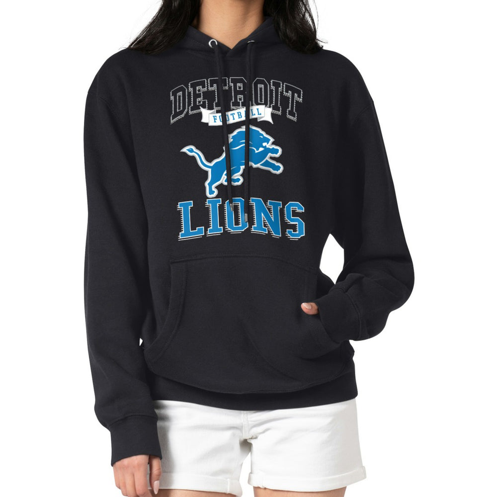 G-III 4Her by Carl Banks Women's Team Logo Graphic Fleece Tri-Blend Pullover Hoodie - Detroit Lions Hoodies
