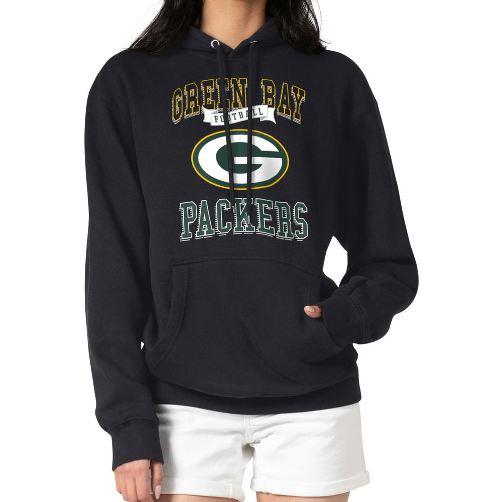 G-III 4Her by Carl Banks Women's Team Logo Graphic Fleece Tri-Blend Pullover Hoodie - Green Bay Packers Hoodies