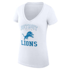 G-III 4Her by Carl Banks Women's Super-Slim Fit Lightweight Team Logo Graphic V-Neck T-Shirt - Detroit Lions T-shirts