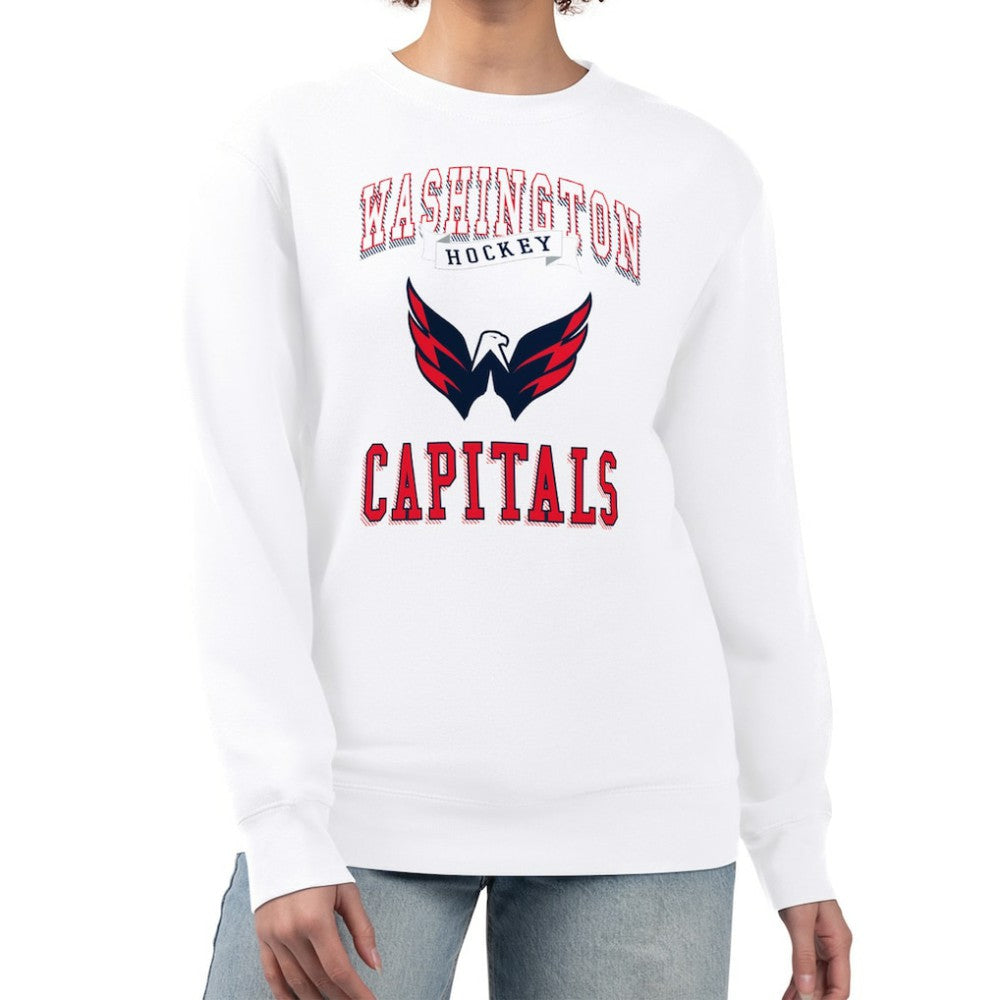 NHL Washington Capitals G-III 4Her by Carl Banks Women's Team Logo Tri-Blend Fleece Pullover Sweatshirt