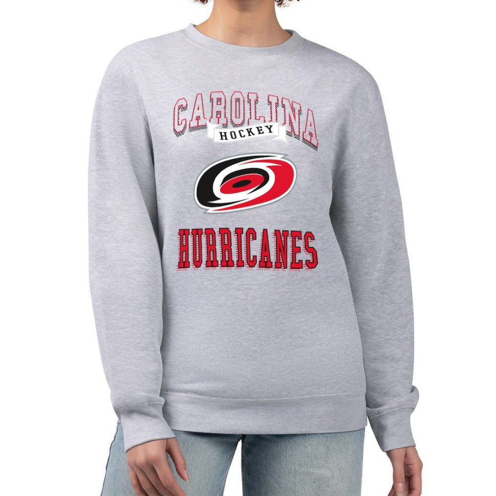 NHL Carolina Hurricanes G-III 4Her by Carl Banks Women's Team Logo Tri-Blend Fleece Pullover Sweatshirt