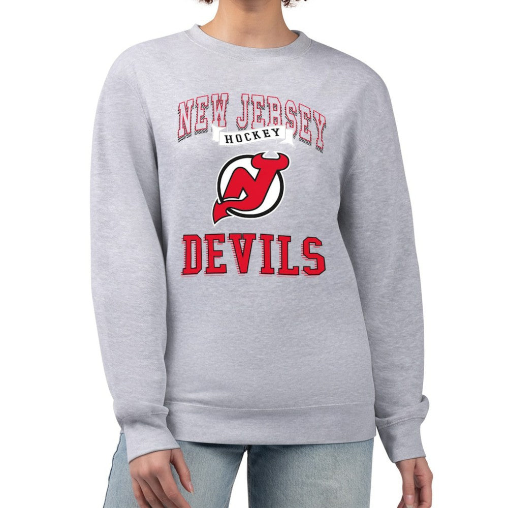 NHL New Jersey Devils G-III 4Her by Carl Banks Women's Team Logo Tri-Blend Fleece Pullover Sweatshirt