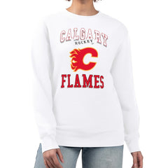 NHL Calgary Flames G-III 4Her by Carl Banks Women's Team Logo Tri-Blend Fleece Pullover Sweatshirt