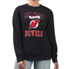 NHL New Jersey Devils G-III 4Her by Carl Banks Women's Team Logo Tri-Blend Fleece Pullover Sweatshirt