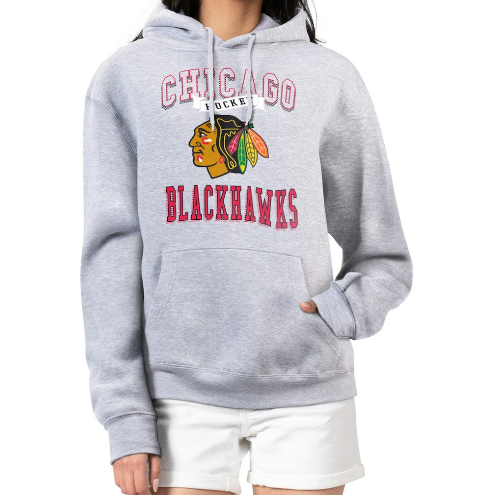 NHL Chicago Blackhawks G-III 4Her by Carl Banks Women's Team Logo Tri-Blend Fleece Pullover Hoodie