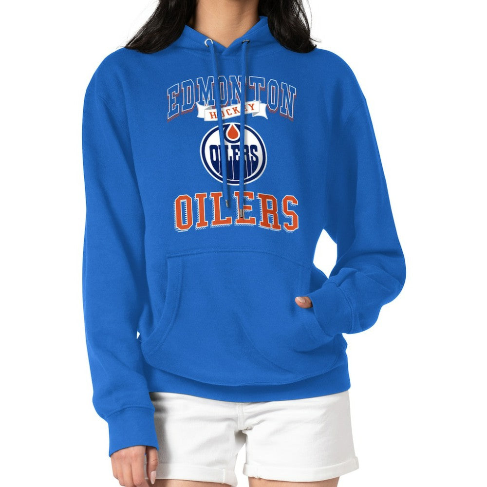 NHL Edmonton Oilers G-III 4Her by Carl Banks Women's Team Logo Tri-Blend Fleece Pullover Hoodie