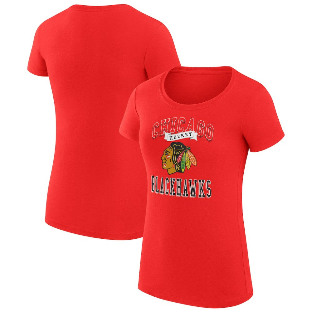 NHL Chicago Blackhawks G-III 4Her by Carl Banks Women's Super-Slim Fit Lightweight Team Logo Graphic T-Shirt