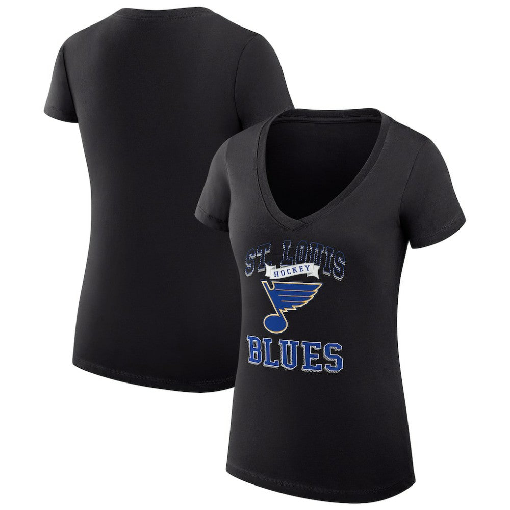NHL St. Louis Blues G-III 4Her by Carl Banks Women's Super-Slim Fit Lightweight Team Logo Graphic V-Neck T-Shirt