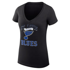 NHL St. Louis Blues G-III 4Her by Carl Banks Women's Super-Slim Fit Lightweight Team Logo Graphic V-Neck T-Shirt