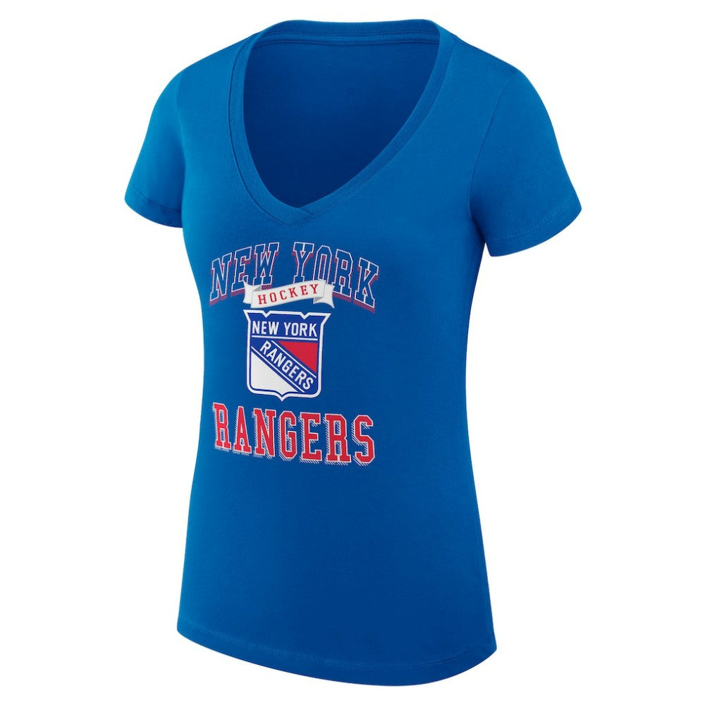 NHL New York Rangers G-III 4Her by Carl Banks Women's Super-Slim Fit Lightweight Team Logo Graphic V-Neck T-Shirt