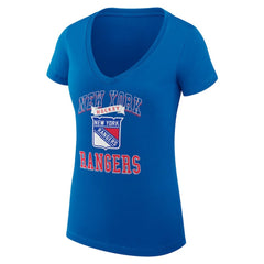 NHL New York Rangers G-III 4Her by Carl Banks Women's Super-Slim Fit Lightweight Team Logo Graphic V-Neck T-Shirt