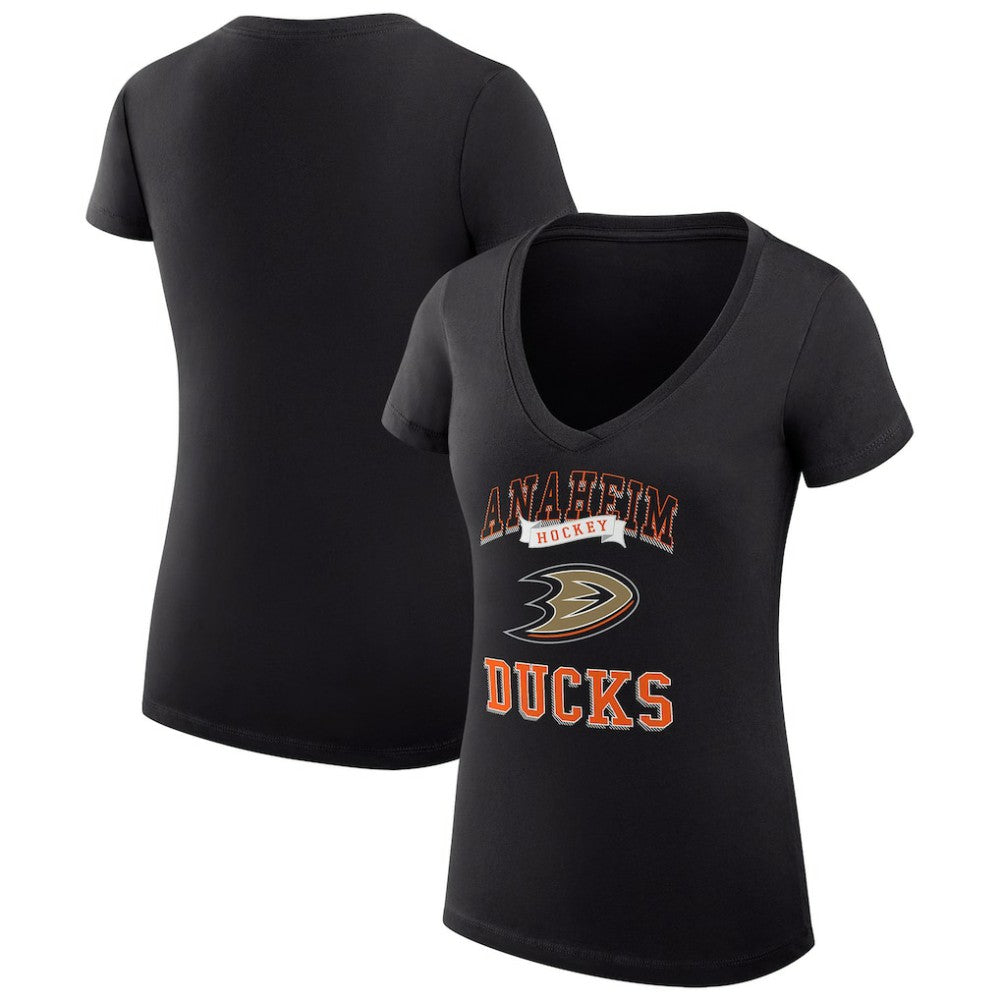 NHL Anaheim Ducks G-III 4Her by Carl Banks Women's Super-Slim Fit Lightweight Team Logo Graphic V-Neck T-Shirt