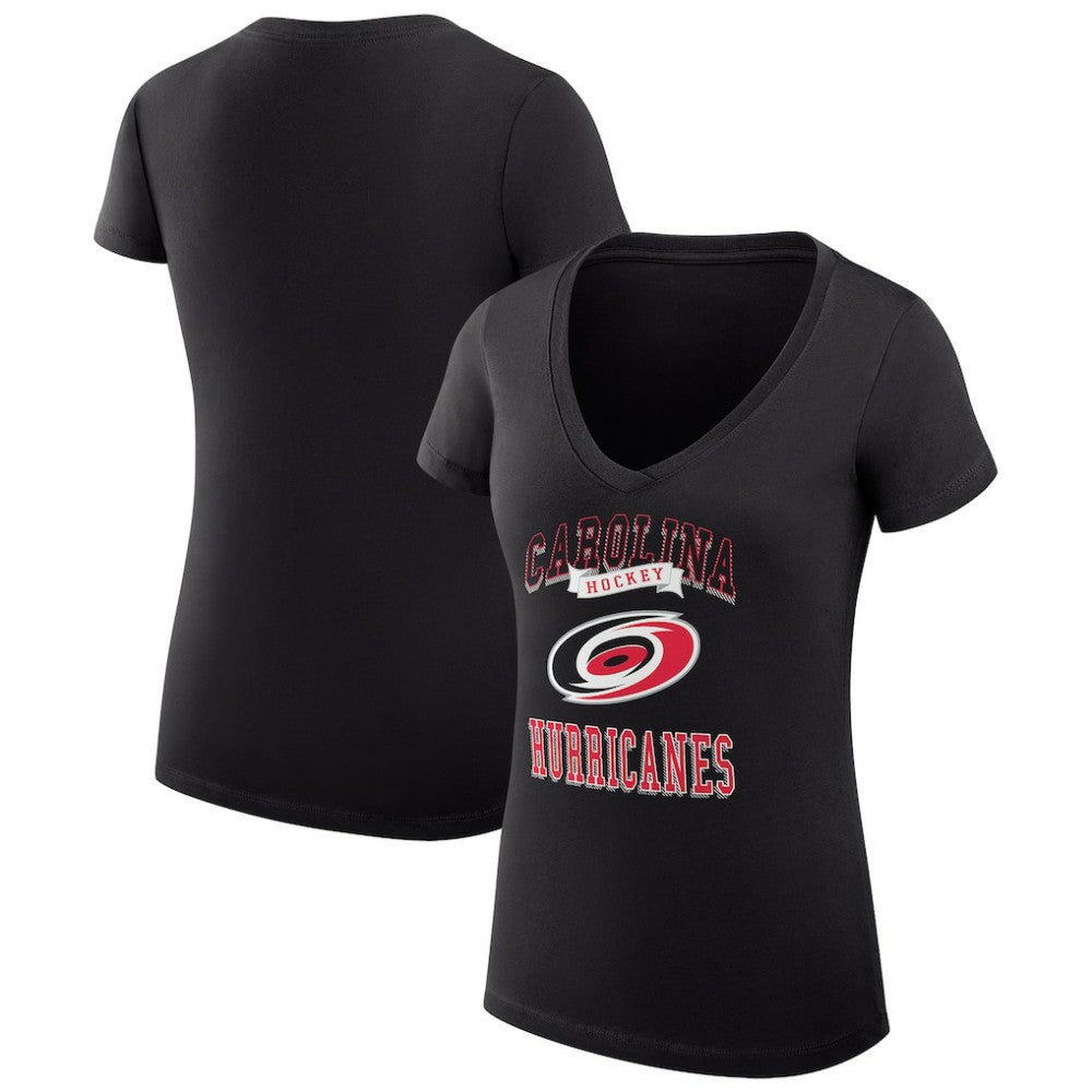 NHL Carolina Hurricanes G-III 4Her by Carl Banks Women's Super-Slim Fit Lightweight Team Logo Graphic V-Neck T-Shirt