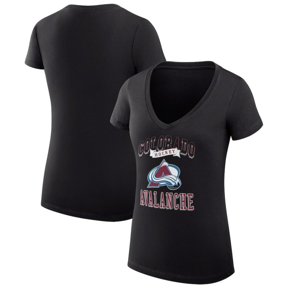 NHL Colorado Avalanche G-III 4Her by Carl Banks Women's Super-Slim Fit Lightweight Team Logo Graphic V-Neck T-Shirt