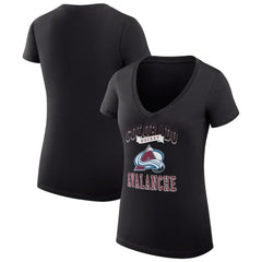NHL Colorado Avalanche G-III 4Her by Carl Banks Women's Super-Slim Fit Lightweight Team Logo Graphic V-Neck T-Shirt