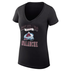 NHL Colorado Avalanche G-III 4Her by Carl Banks Women's Super-Slim Fit Lightweight Team Logo Graphic V-Neck T-Shirt