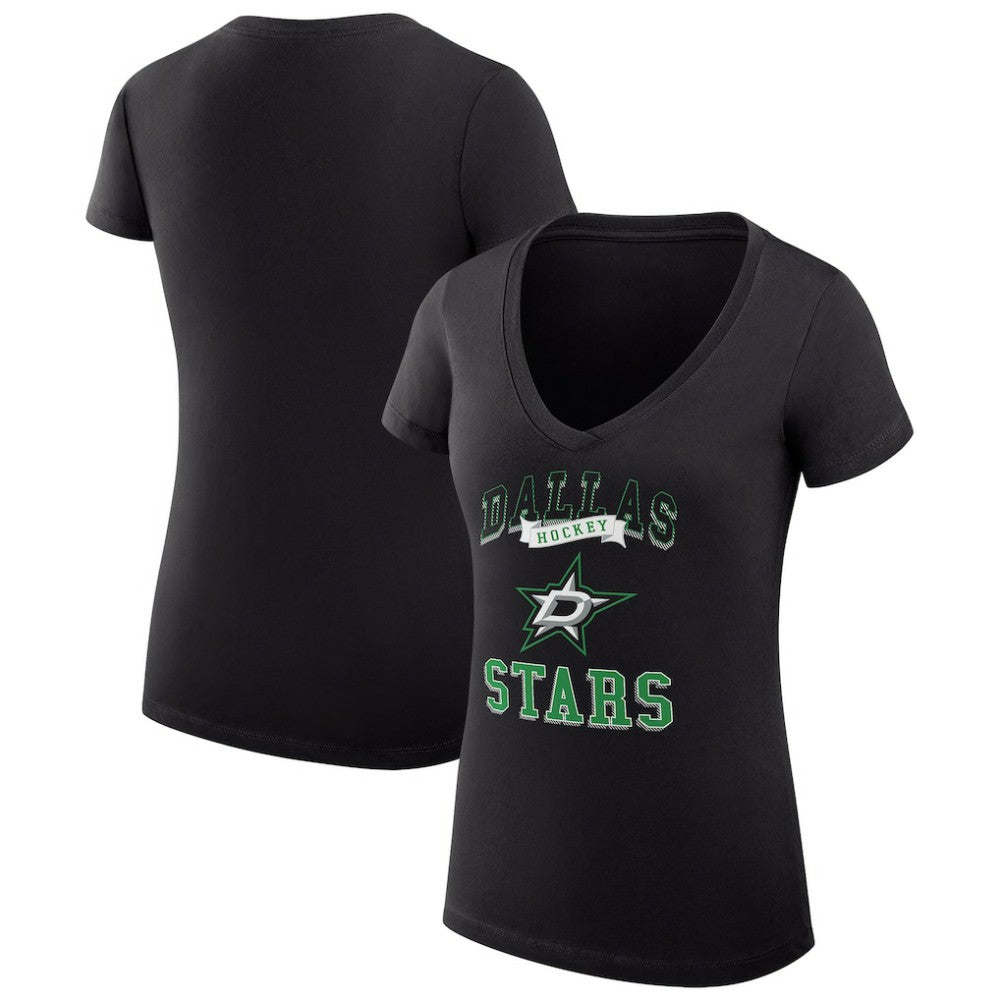 NHL Dallas Stars G-III 4Her by Carl Banks Women's Super-Slim Fit Lightweight Team Logo Graphic V-Neck T-Shirt