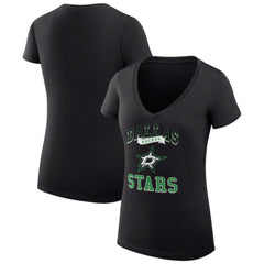 NHL Dallas Stars G-III 4Her by Carl Banks Women's Super-Slim Fit Lightweight Team Logo Graphic V-Neck T-Shirt