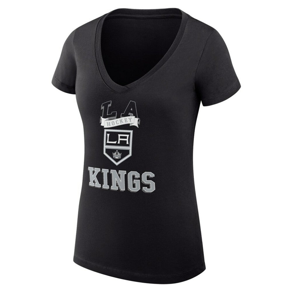 NHL Los Angeles Kings G-III 4Her by Carl Banks Women's Super-Slim Fit Lightweight Team Logo Graphic V-Neck T-Shirt