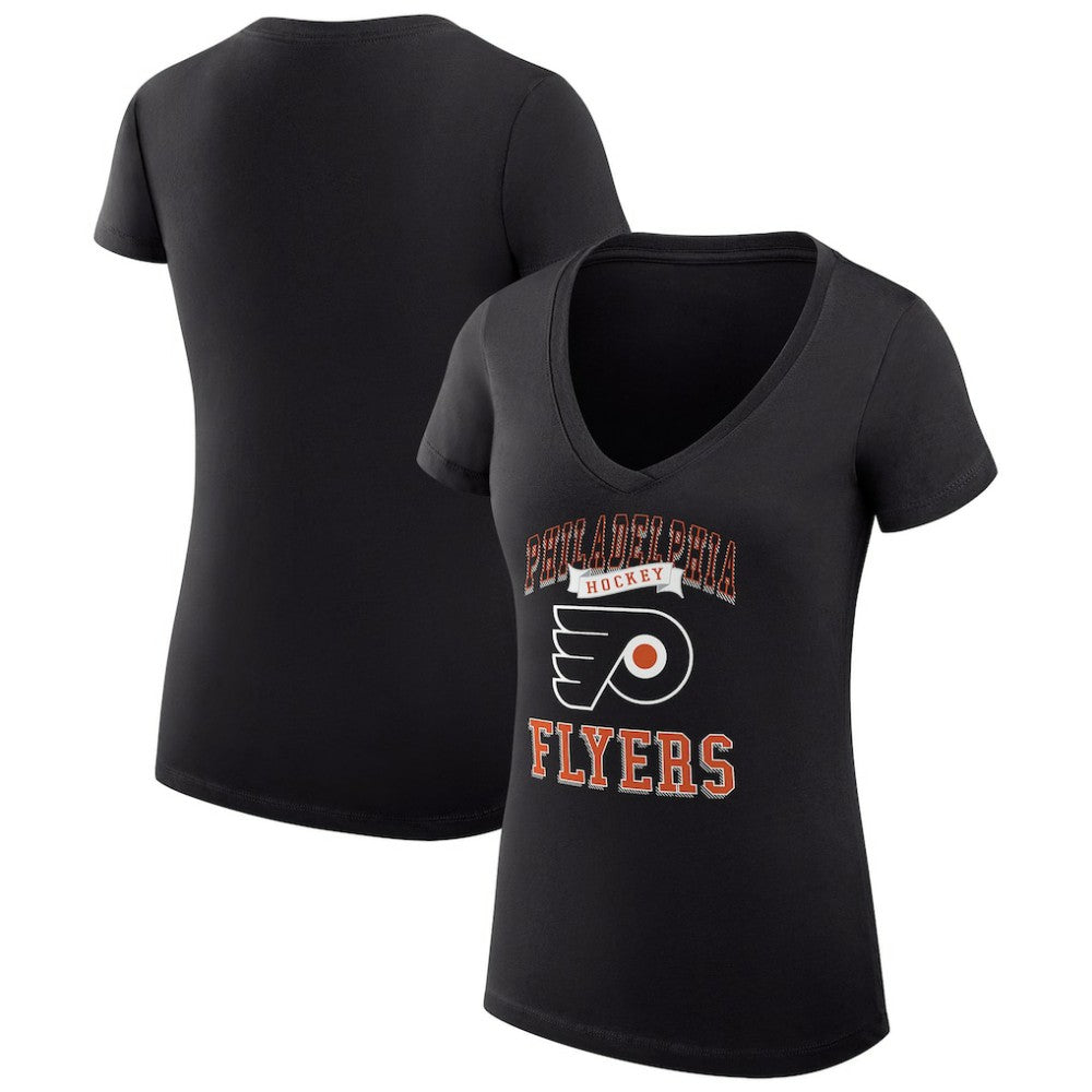NHL Philadelphia Flyers G-III 4Her by Carl Banks Women's Super-Slim Fit Lightweight Team Logo Graphic V-Neck T-Shirt