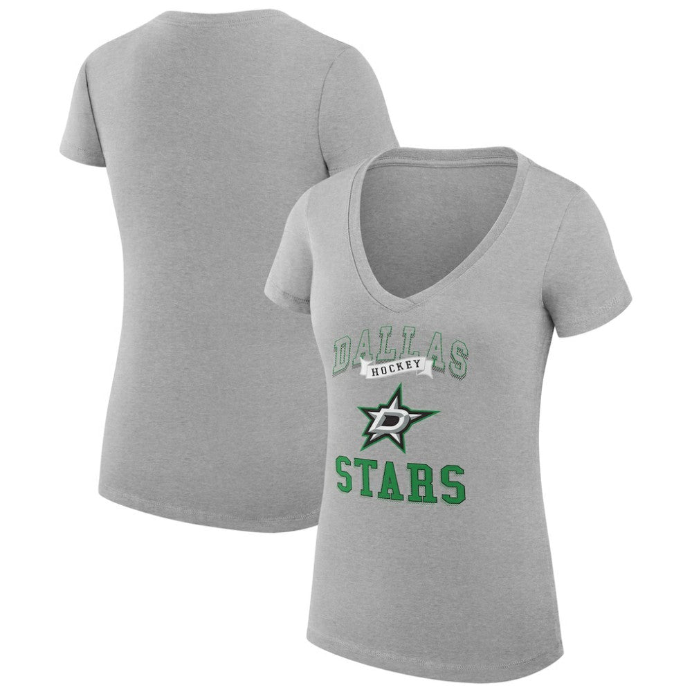 NHL Dallas Stars G-III 4Her by Carl Banks Women's Super-Slim Fit Lightweight Team Logo Graphic V-Neck T-Shirt