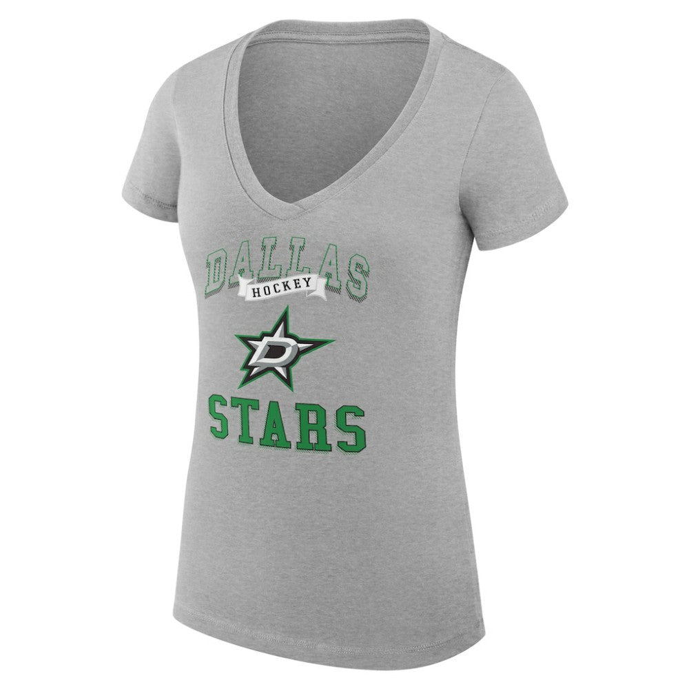 NHL Dallas Stars G-III 4Her by Carl Banks Women's Super-Slim Fit Lightweight Team Logo Graphic V-Neck T-Shirt