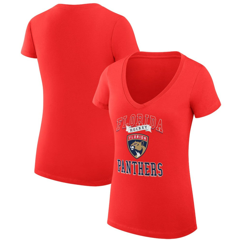 NHL Florida Panthers G-III 4Her by Carl Banks Women's Super-Slim Fit Lightweight Team Logo Graphic V-Neck T-Shirt