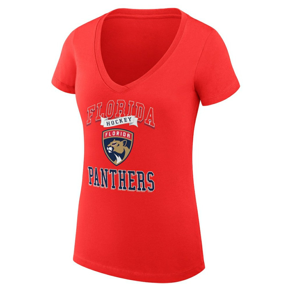 NHL Florida Panthers G-III 4Her by Carl Banks Women's Super-Slim Fit Lightweight Team Logo Graphic V-Neck T-Shirt