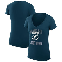 NHL Tampa Bay Lightning G-III 4Her by Carl Banks Women's Super-Slim Fit Lightweight Team Logo Graphic V-Neck T-Shirt