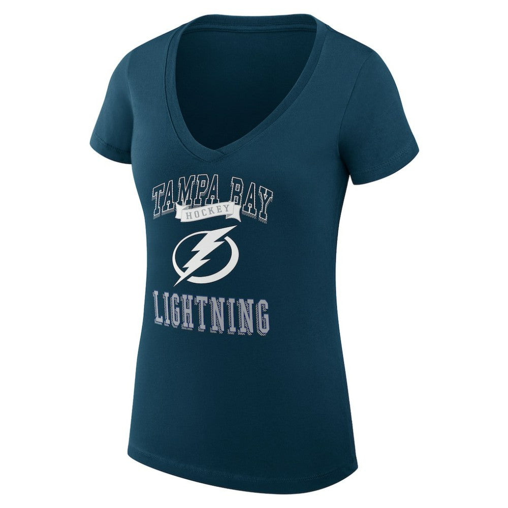 NHL Tampa Bay Lightning G-III 4Her by Carl Banks Women's Super-Slim Fit Lightweight Team Logo Graphic V-Neck T-Shirt