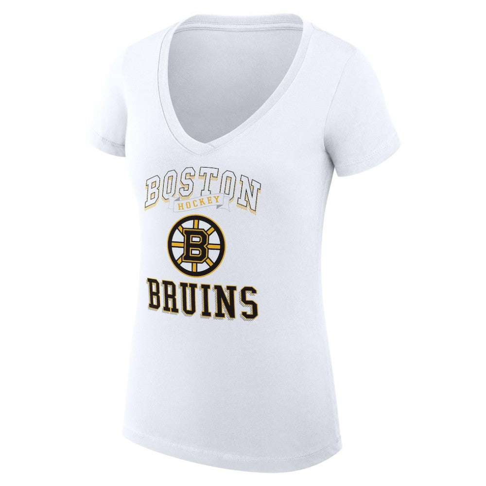 NHL Boston Bruins G-III 4Her by Carl Banks Women's Super-Slim Fit Lightweight Team Logo Graphic V-Neck T-Shirt
