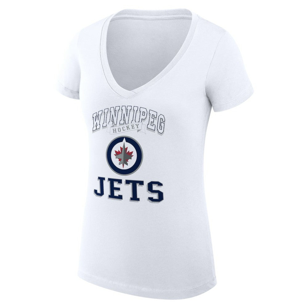NHL Winnipeg Jets G-III 4Her by Carl Banks Women's Super-Slim Fit Lightweight Team Logo Graphic V-Neck T-Shirt