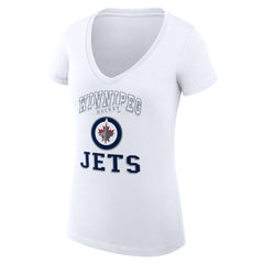 NHL Winnipeg Jets G-III 4Her by Carl Banks Women's Super-Slim Fit Lightweight Team Logo Graphic V-Neck T-Shirt