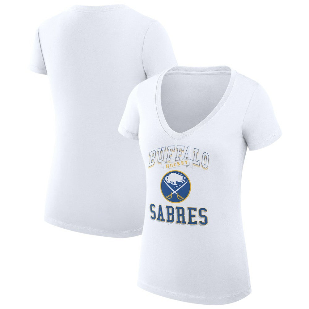 NHL Buffalo Sabres G-III 4Her by Carl Banks Women's Super-Slim Fit Lightweight Team Logo Graphic V-Neck T-Shirt
