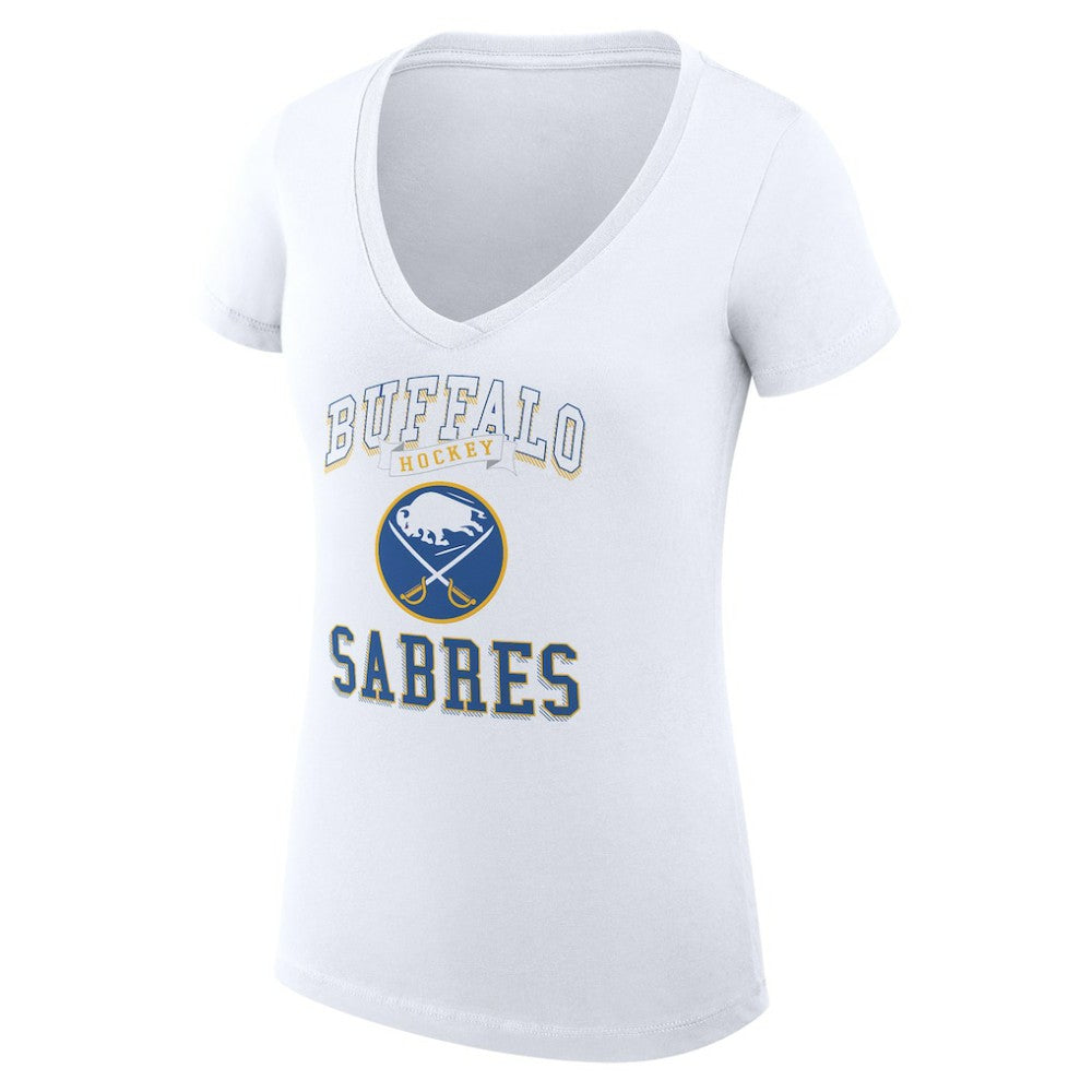 NHL Buffalo Sabres G-III 4Her by Carl Banks Women's Super-Slim Fit Lightweight Team Logo Graphic V-Neck T-Shirt