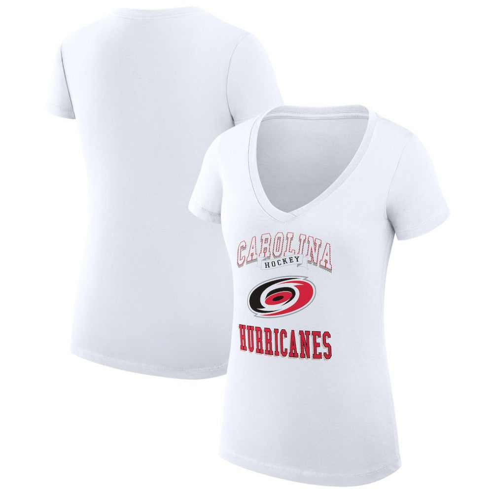 NHL Carolina Hurricanes G-III 4Her by Carl Banks Women's Super-Slim Fit Lightweight Team Logo Graphic V-Neck T-Shirt