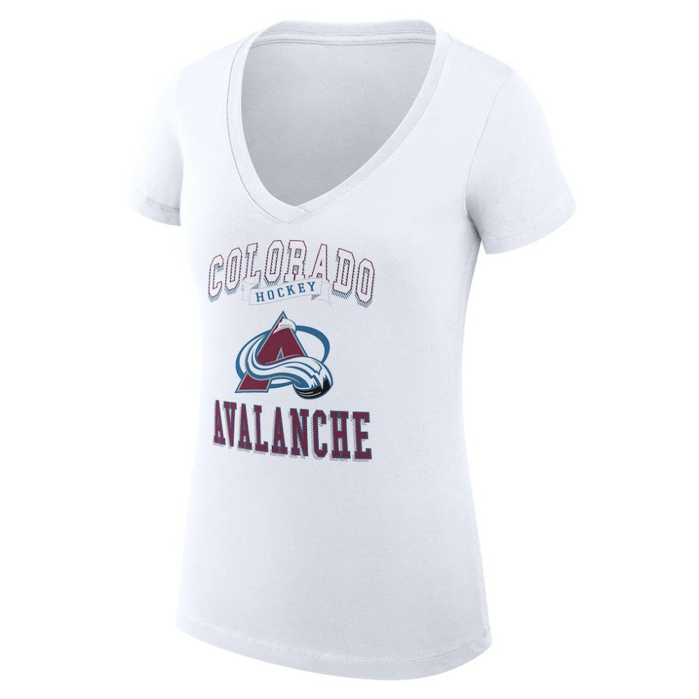 NHL Colorado Avalanche G-III 4Her by Carl Banks Women's Super-Slim Fit Lightweight Team Logo Graphic V-Neck T-Shirt