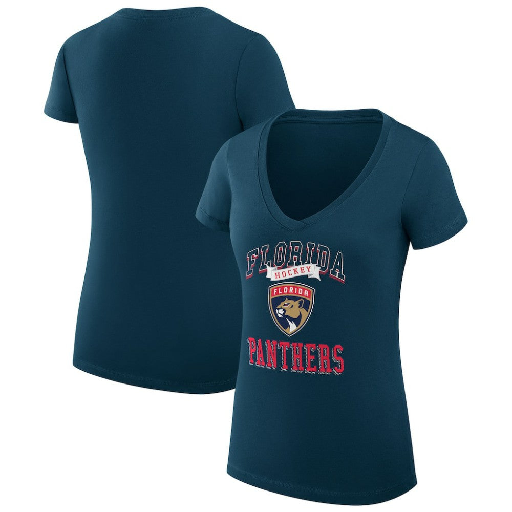 NHL Florida Panthers G-III 4Her by Carl Banks Women's Super-Slim Fit Lightweight Team Logo Graphic V-Neck T-Shirt