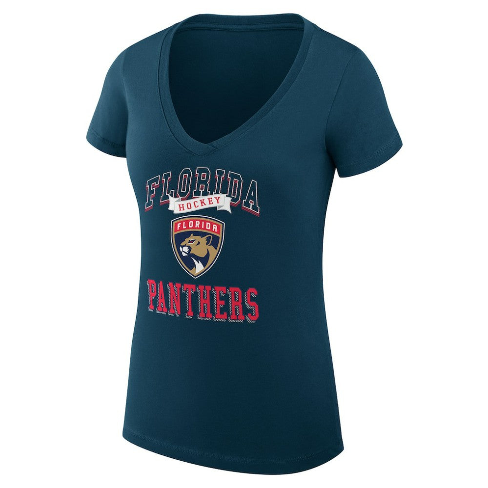 NHL Florida Panthers G-III 4Her by Carl Banks Women's Super-Slim Fit Lightweight Team Logo Graphic V-Neck T-Shirt