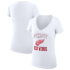 NHL Detroit Red Wings G-III 4Her by Carl Banks Women's Super-Slim Fit Lightweight Team Logo Graphic V-Neck T-Shirt