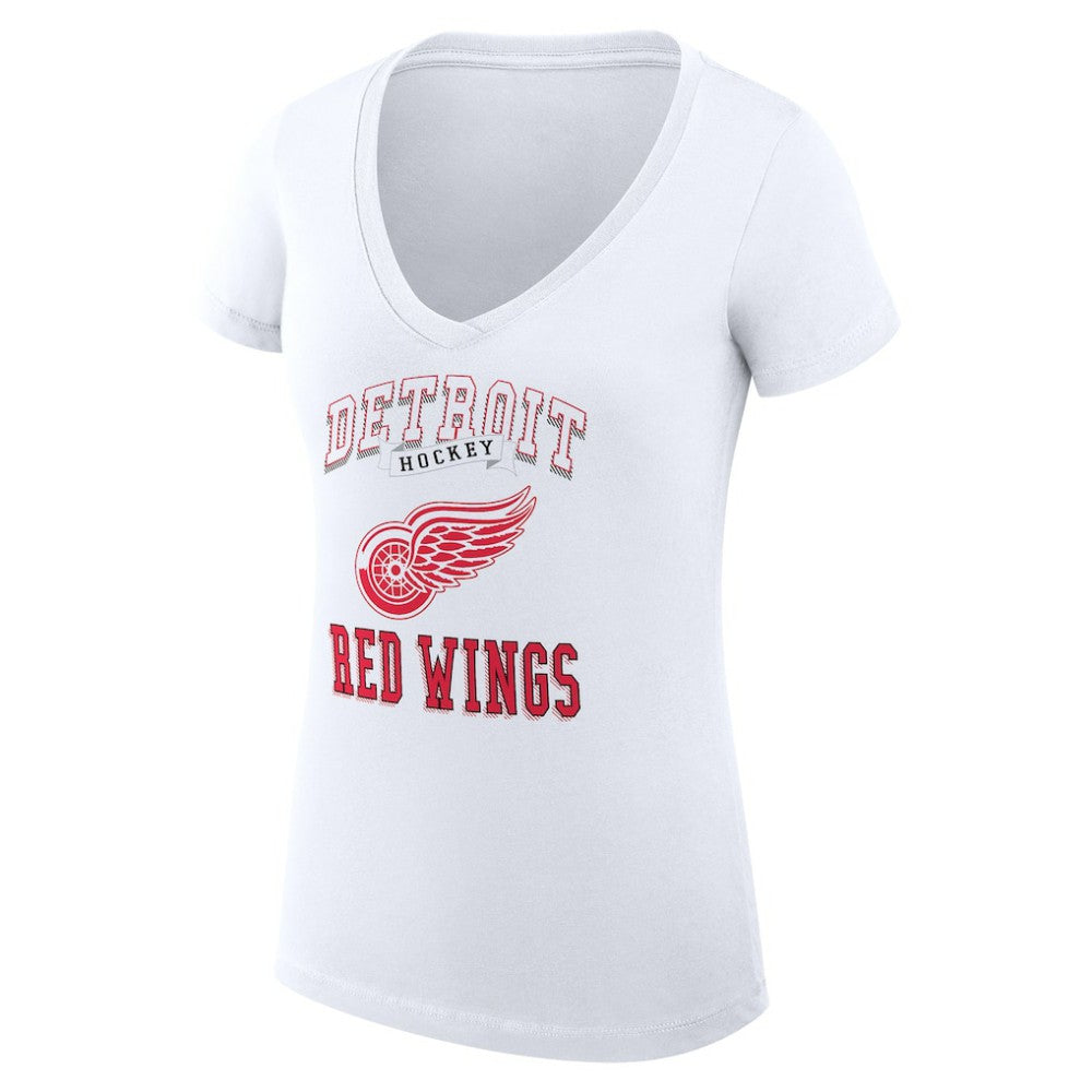 NHL Detroit Red Wings G-III 4Her by Carl Banks Women's Super-Slim Fit Lightweight Team Logo Graphic V-Neck T-Shirt