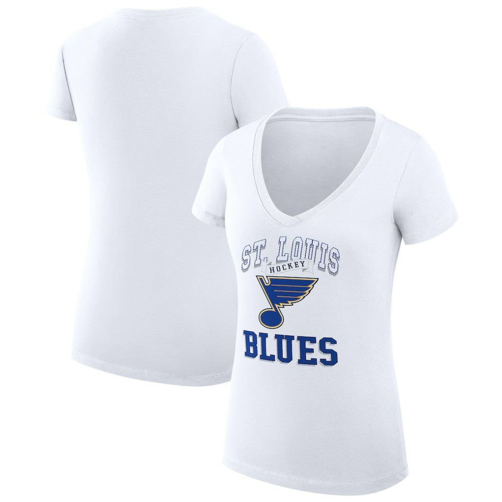 NHL St. Louis Blues G-III 4Her by Carl Banks Women's Super-Slim Fit Lightweight Team Logo Graphic V-Neck T-Shirt