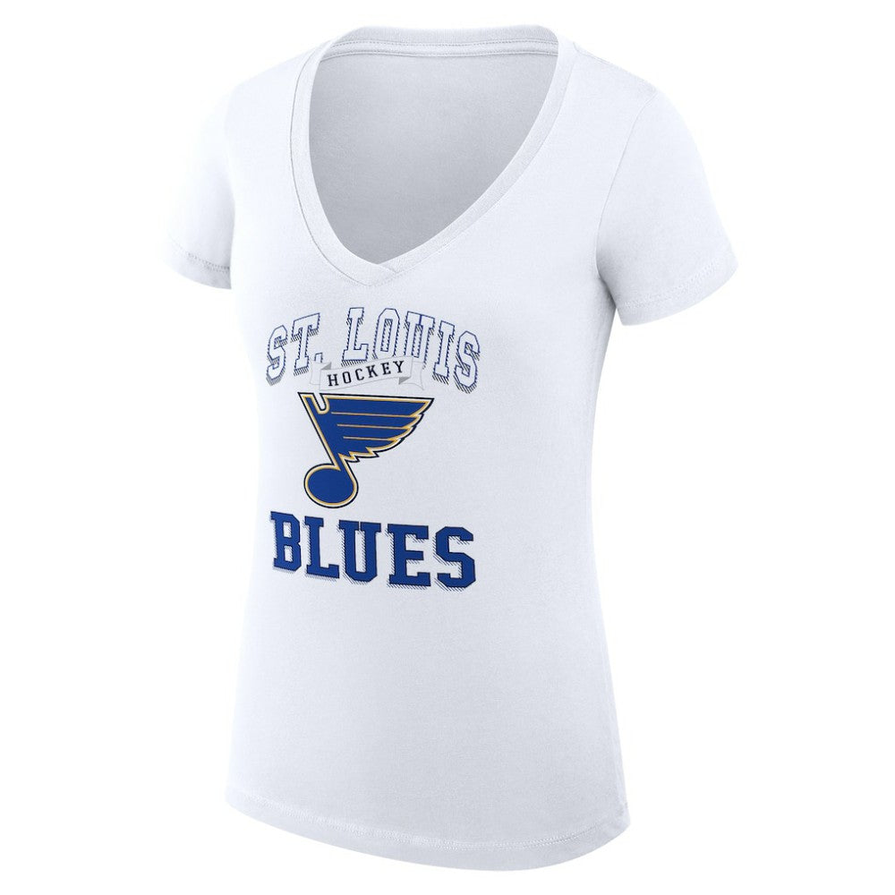 NHL St. Louis Blues G-III 4Her by Carl Banks Women's Super-Slim Fit Lightweight Team Logo Graphic V-Neck T-Shirt