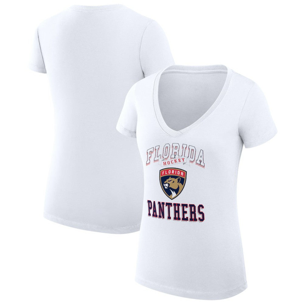 NHL Florida Panthers G-III 4Her by Carl Banks Women's Super-Slim Fit Lightweight Team Logo Graphic V-Neck T-Shirt